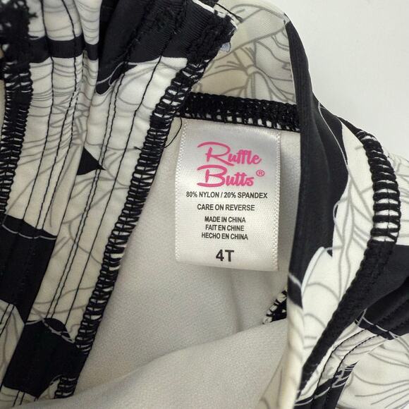 RuffleButts Brilliant Blooms Flutter One Piece Swimsuit - Picture 4 of 6